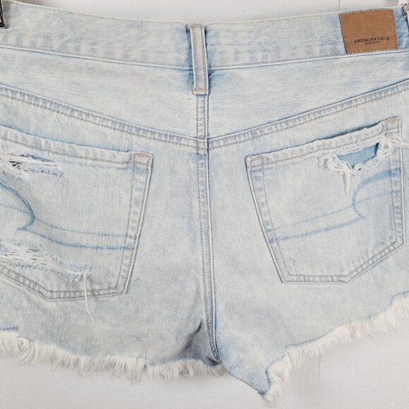 American Eagle Outfitters Women's Blue Distress High-Rise Cut-Off Mom Short Sz 2 - Picture 11 of 12